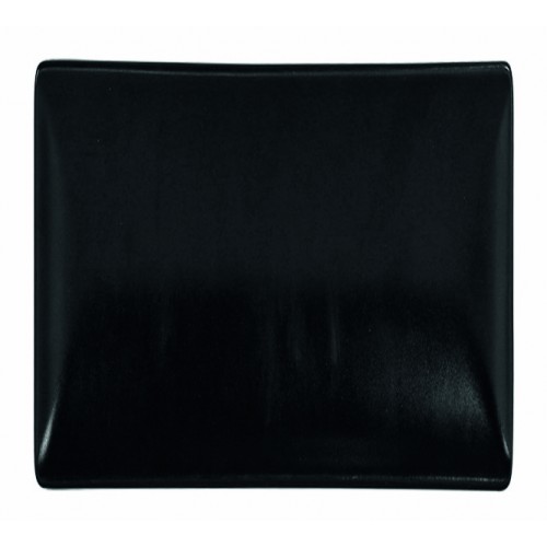 Stonware Black satin square plate